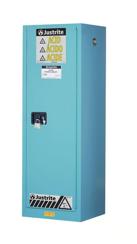 Szafa zabezpieczająca (korozyjne) Justrite SLIM S, 83 l, 1-drzwiowa ZR, 3 półki, niebieski