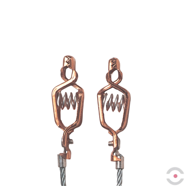 Przewód antyelektrostatyczny, nieizolowany, długość 1000 mm, zacisk krokodylkowy*zacisk krokodylkowy, EU