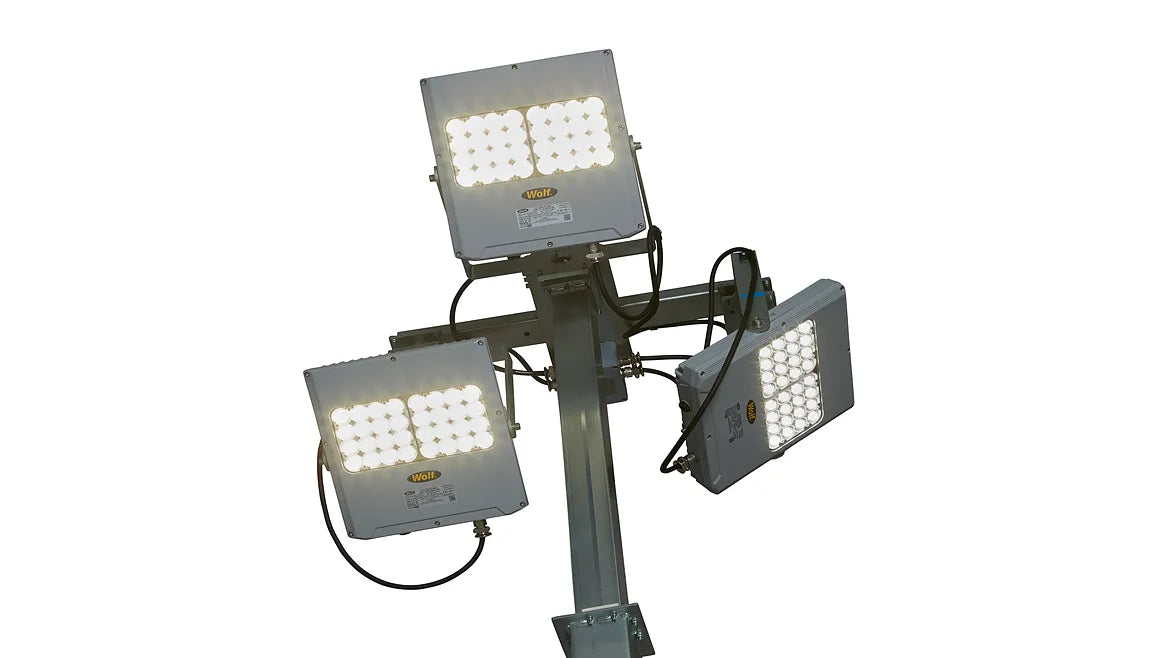 Maszt oświetleniowy Ex ATEX Topserw WOLF WTL-575, zasilanie 230 V, mobilny, 3*32*LED, Zone ‘1’, ‘21’