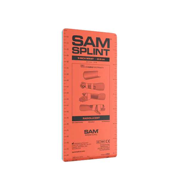 Szyna uniwersalna unieruchamiająca nadgarstka, 22,5*11 cm, pomarańczowy/niebieski