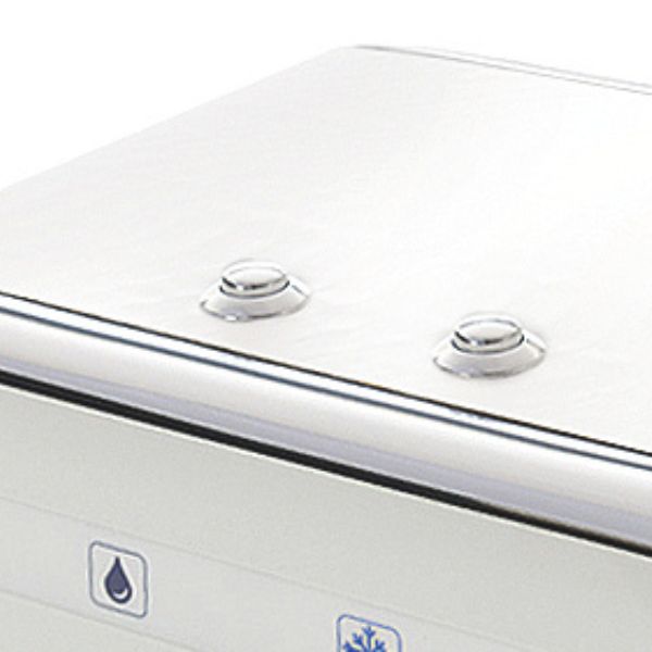 Dystrybutor wody pitnej Zdrojownia FLAT FIZZ, przycisk, podajnik do kubków, biały, woda gazowana, chłodzona