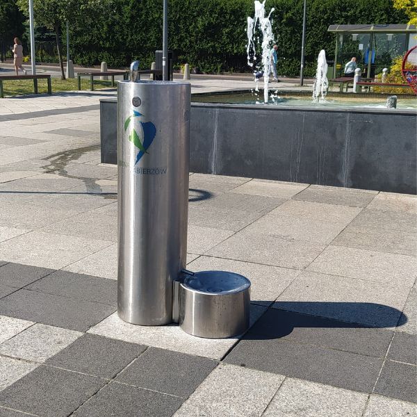 Zdrój wody pitnej Zdrojownia GRF-PF, postumentowy, 1*misa okrągła, poidełko