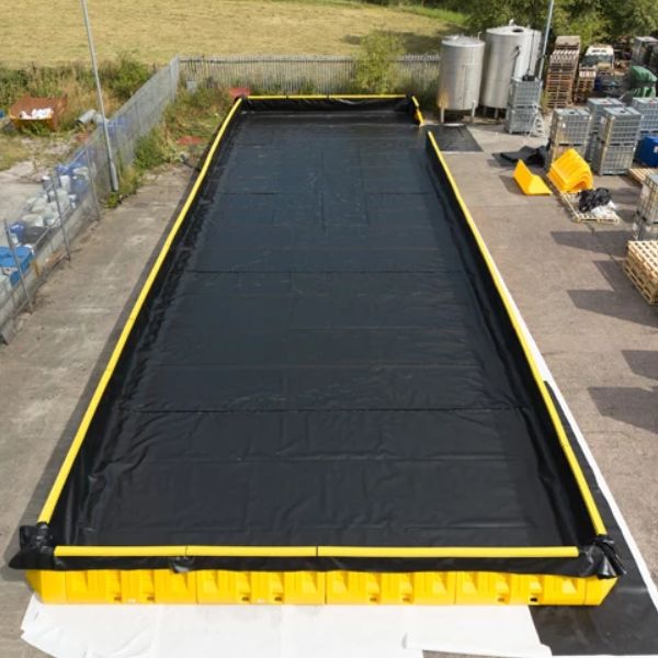 Zbiornik przeciwrozlewowy, modułowy Topserw, ściana, żółty, WALL