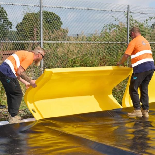 Zbiornik przeciwrozlewowy, modułowy Topserw, ściana, żółty, WALL