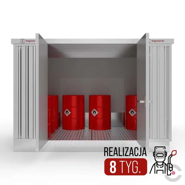 Magazyn chemiczny izolowany Topserw, SLT 3*2, S*G*W 3075*2075*2385 mm, jednomodułowy