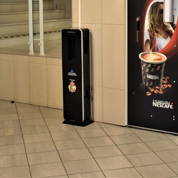 Dystrybutor wody pitnej Zdrojownia FLAT FIZZ, przycisk, czarny, woda gazowana, chłodzona