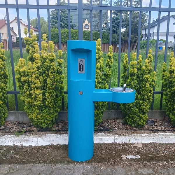 Stacja wody pitnej Zdrojownia GYM-PF, źródełko, nalewak do butelek, poidełko, sensor