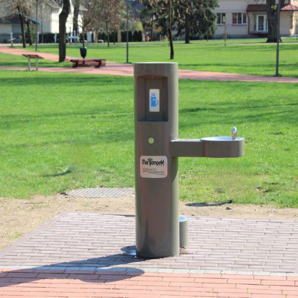 Stacja wody pitnej Zdrojownia GYM-PF, źródełko, nalewak do butelek, poidełko, sensor