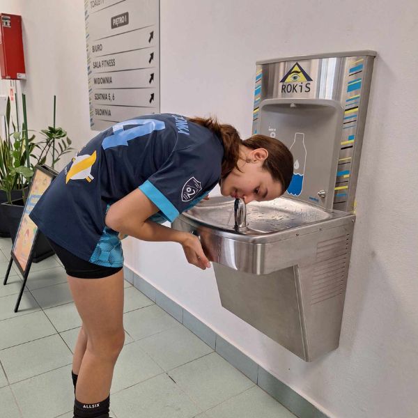 Stacja wody pitnej Zdrojownia A171-BF11, źródełko/dystrybutor, przyciski uruchamiające