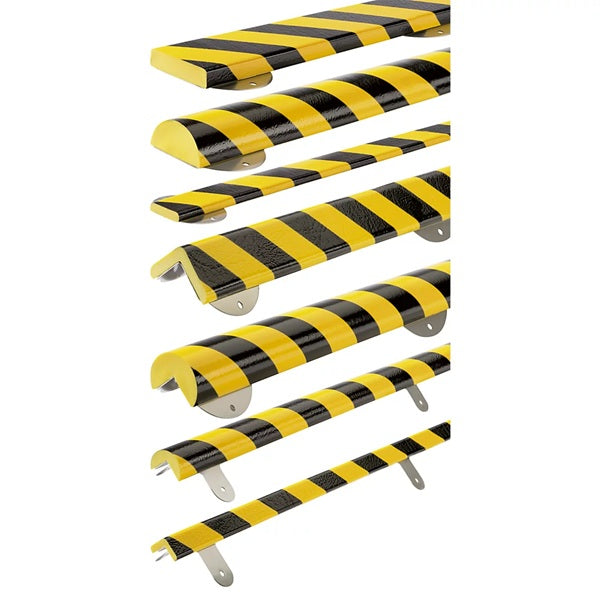 Elastyczny profil ostrzegawczo-ochronny Knuffi, typ A+, naścienny, żółty/czarny, odblaskowy, 1000 mm