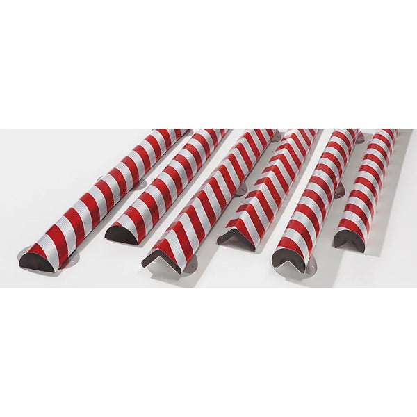 Elastyczny profil ostrzegawczo-ochronny Knuffi, typ H+, naścienny, biały/czerwony, odblaskowy, 1000 mm