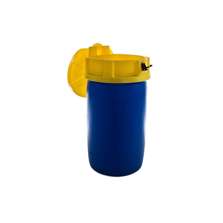 Lejek zamykany polietylenowy Topserw do beczek 200 l, żółty, DRUM FUNNEL