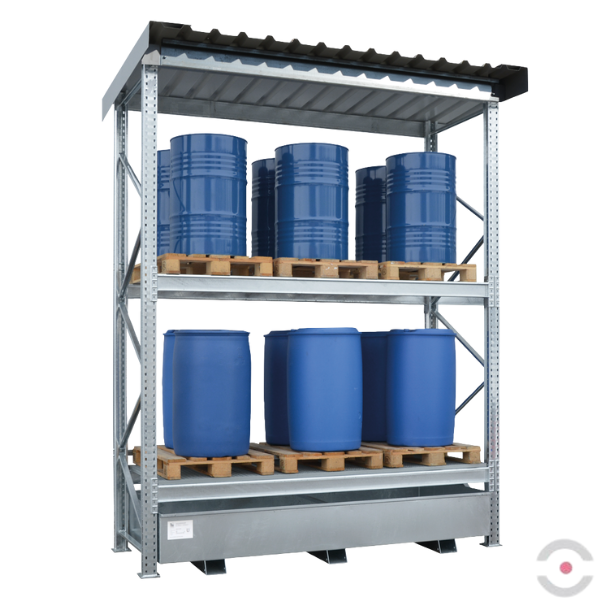 Regał paletowy Topserw, 1 moduł, 12*200 l / 4*1000 l, bez ścian