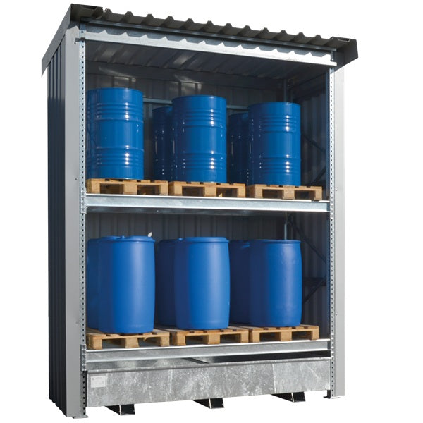 Regał paletowy Topserw, 1 moduł, 12*200 l / 4*1000 l, obudowany