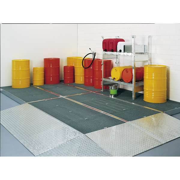 Platforma robocza stalowa Topserw 210 l, S*D*W 1000*2500*123 mm, wanna wychwytowa, LOW