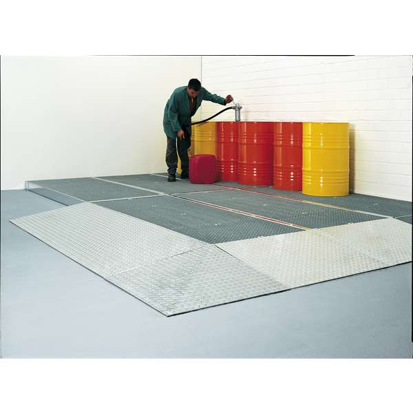 Platforma robocza stalowa Topserw 210 l, S*D*W 1000*2500*123 mm, wanna wychwytowa, LOW