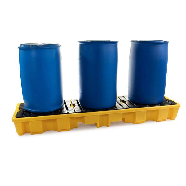 Wanna wychwytowa polietylenowa Topserw 235 l, beczka 4*200 l w linii, kratownica, żółty, MEDIUM