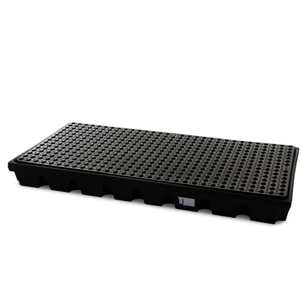 Platforma robocza polietylenowa Topserw 100 l, beczka 2*200 l, wanna wychwytowa, czarny, LOW