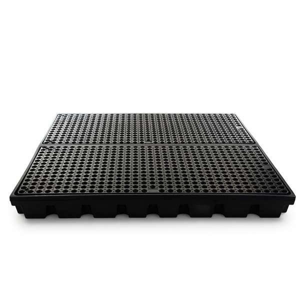 Platforma robocza polietylenowa Topserw 240 l, beczka 4*200 l, wanna wychwytowa, czarny, LOW