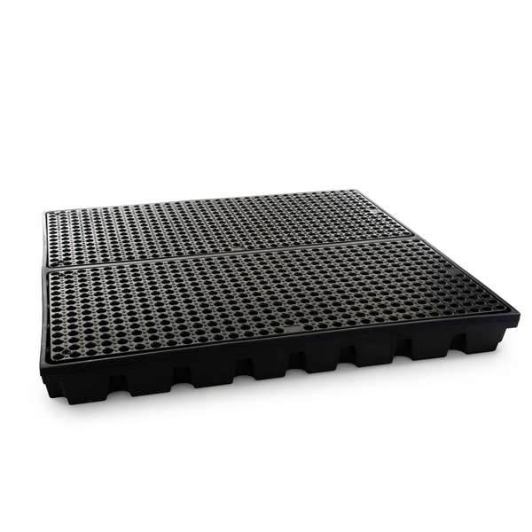 Platforma robocza polietylenowa Topserw 240 l, beczka 4*200 l, wanna wychwytowa, czarny, LOW