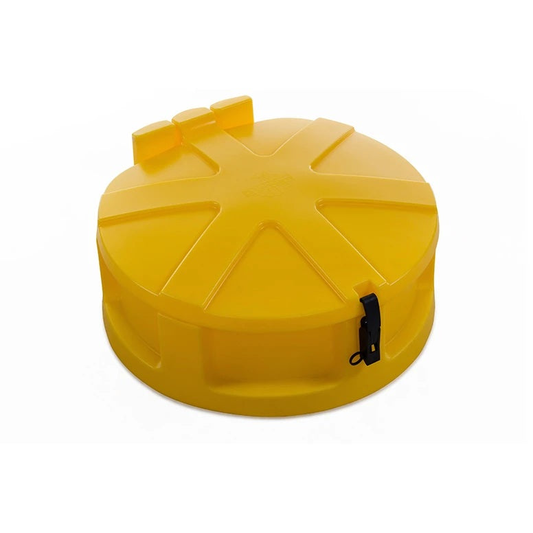 Lejek zamykany polietylenowy Topserw do beczek 200 l, żółty, DRUM FUNNEL
