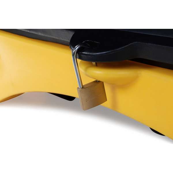 Stanowisko robocze polietylenowa Topserw 485 l, beczka 4*200 l, żółty/czarny, HARDCOVER