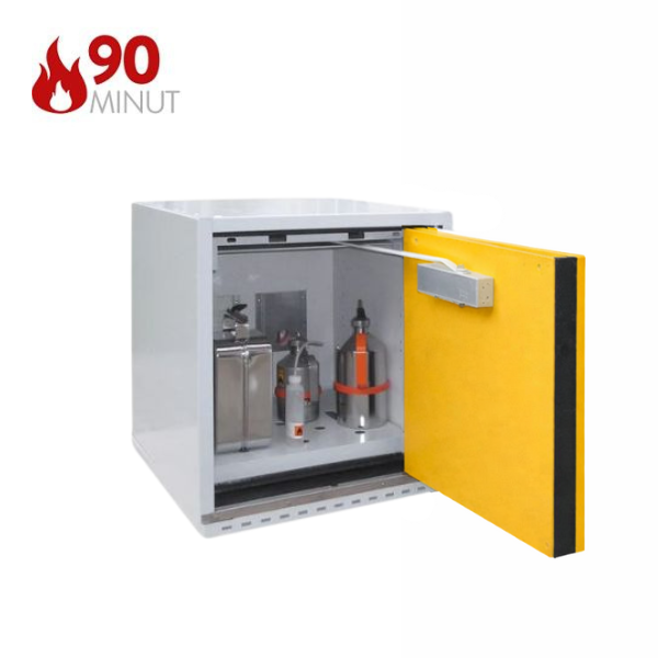 Szafa ognioodporna Topserw UNDER-90 S, 1 taca, stal nierdzewna, drzwi żółte, AUS, 90 min