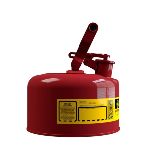 Pojemnik zabezpieczający Justrite stalowy na płyny łatwopalne 4 l, Typ I, czerwony