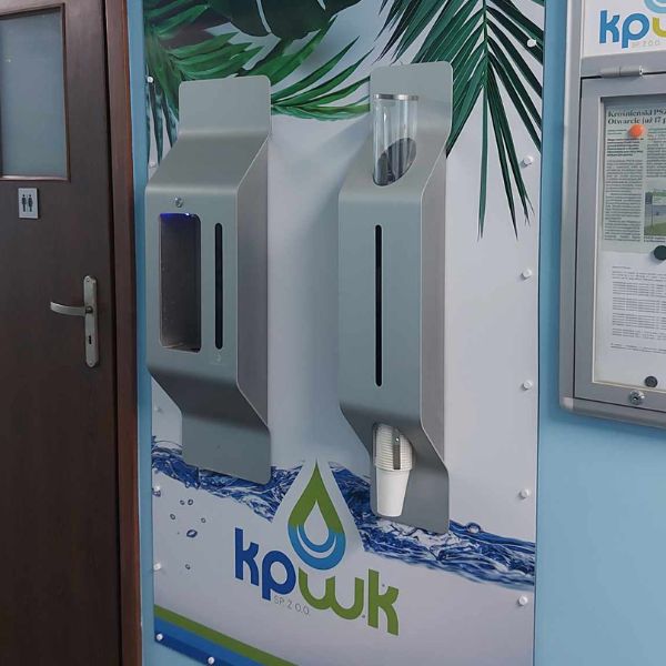 Dystrybutor wody pitnej Zdrojownia WALL 1P z 1 przyciskiem, ścienny