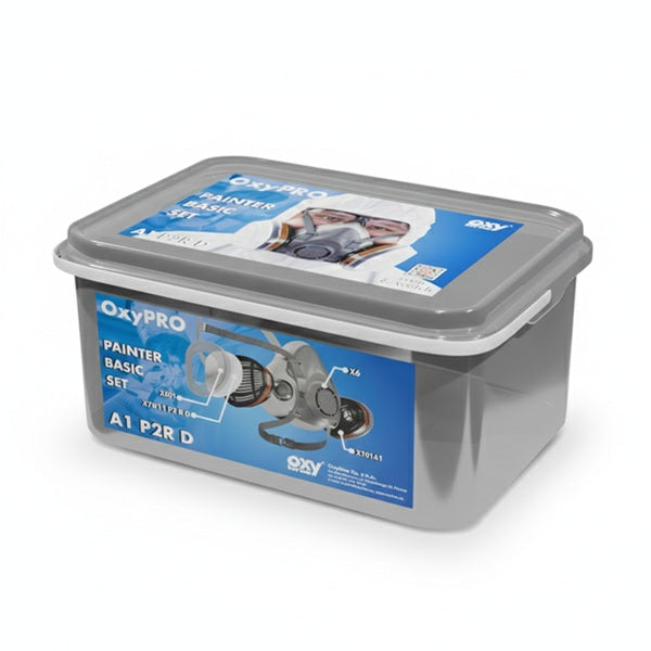 Zestaw OxyPro Painter Basic (półmaska L+pochłaniacz+prefiltry+pokrywy), wiaderko