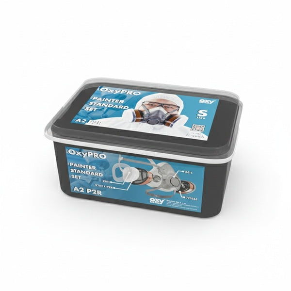 Zestaw ochronny OxyPro Painter Standard (półmaska M+pochłaniacz+prefiltry+pokrywy), wiaderko