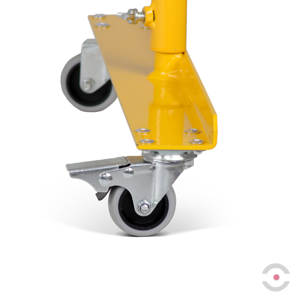 Bariera nożycowa, dł. 3600 mm, ścienna, kółka, czarny/żółty