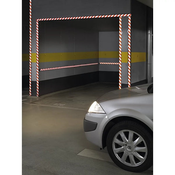 Elastyczny profil ostrzegawczo-ochronny Knuffi, typ F, biały/czerwony, 50 m