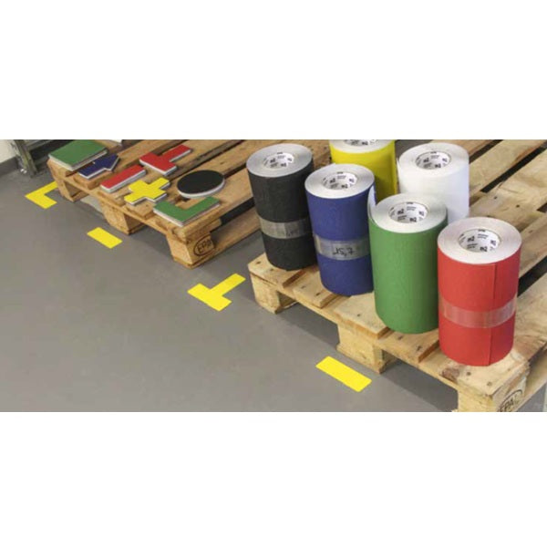 Znacznik podłogowy do wyznaczania ciągów komunikacyjnych, samoprzylepny, krzyż, 150*150 mm, biały, 10 szt.