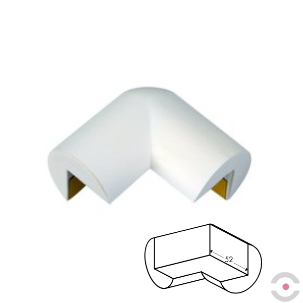 Narożnik ochronny blatu Knuffi, typ A2D, 2 wymiarowy, biały