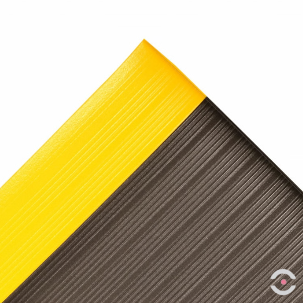 Mata ergonomiczna Notrax, 408 Airug Plus, winyl, rowkowa, 91 cm x mb, obszar suchy, żółty/czarny