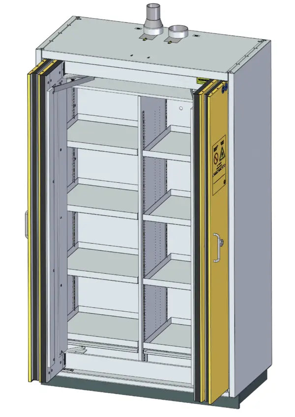 Szafa ognioodporna Topserw SAFE-90 XL-2, 8 półek, drzwi FSC żółte, PREMIUM, 90 min