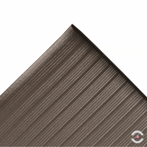 Mata ergonomiczna Notrax, 408 Airug Plus, winyl, rowkowa, 60 cm x mb, obszar suchy, czarny