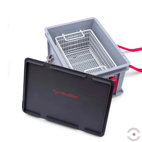 Plastikowy pojemnik transportowy Advanced XS-BOX High, 11 l, wyjmowany kosz, 1*worek wypełniacza PyroBubbles