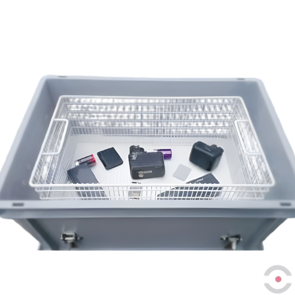 Plastikowy pojemnik transportowy Advanced S-BOX Low, 27 l, wyjmowany kosz, 1*worek wypełniacza PyroBubbles