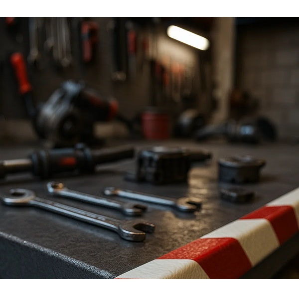 Elastyczny profil ostrzegawczo-ochronny Knuffi, typ H+, biały/czerwony, 1000 mm