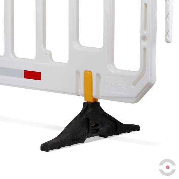 Bariera elementowa, polietylen, obrotowe stopy, folia odblaskowa, biały