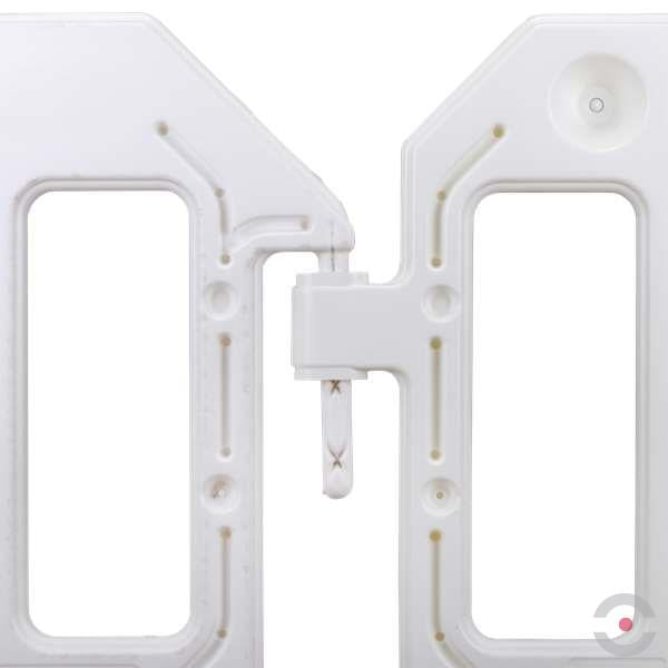 Bariera elementowa, polietylen, obrotowe stopy, folia odblaskowa, biały