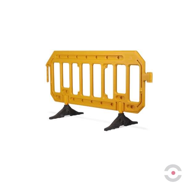 Bariera elementowa, polietylen, obrotowe stopy, folia odblaskowa, żółty