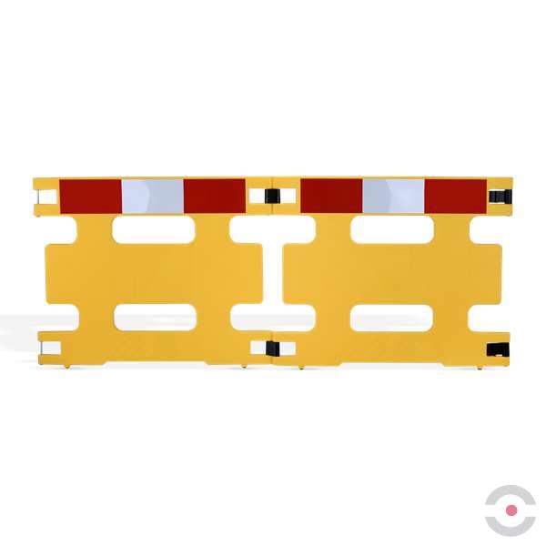 Bariera elmentowa 2-częściowa, składana, polietylen, folia odblaskowa, żółta