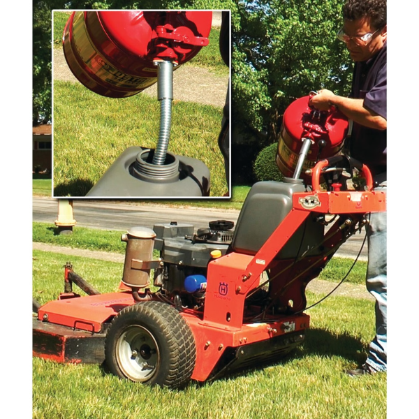 Pojemnik zabezpieczający Justrite stalowy na płyny łatwopalne Typ II, wąż spustowy 25 mm, 19 l, czerwony