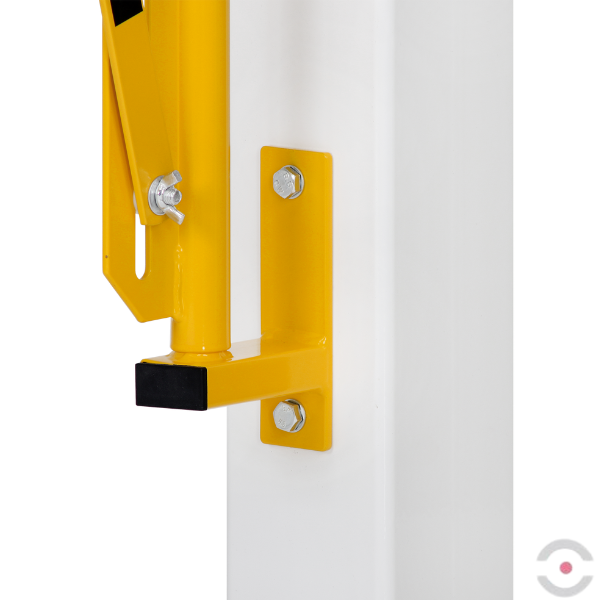 Bariera nożycowa, dł. 3600 mm, ścienna, kółka, czarny/żółty