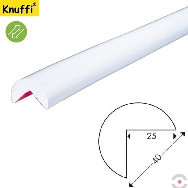 Elastyczny profil ostrzegawczo-ochronny Knuffi, typ A, wielokrotny montaż, biały, 1000 mm
