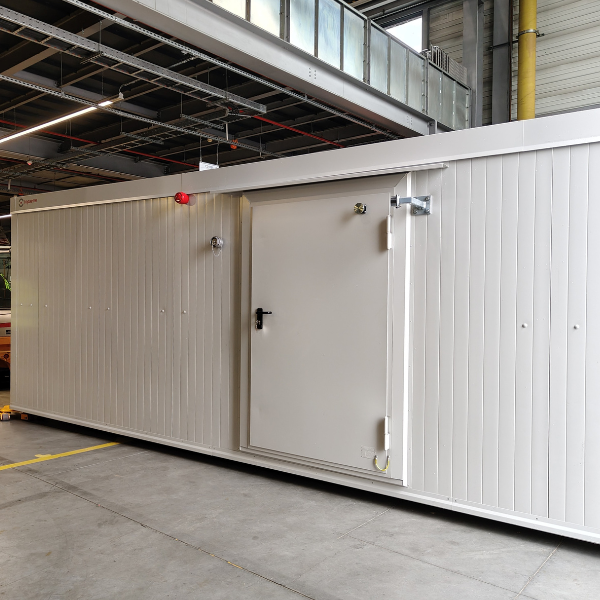 Magazyn ognioodporny Topserw, 6-CL, EI90, S*G*W 6000*2500*2440 mm, 1*1800 l, drzwi dwuskrzydłowe DF