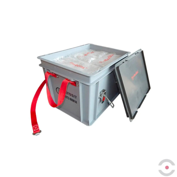 Plastikowy pojemnik transportowy Basic XS-BOX High, 22 l, 23*wypełniacz PyroBubbles